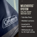 Coleman Skydome XL Large Family Tent with 5 Minute Setup, Weatherproof 8/12 Person Tent with Rainfly & Carry Bag, Fits Multiple Queen Airbeds, Made of PFAS-Free Materials