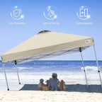 MASTERCANOPY Durable Pop-up Canopy Tent with 1 Sidewall (10'x10',Beige)