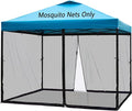 10x10 Mosquito Netting for Patio Canopy Tent/Pop Up Canopy Tent,Double Door Side Screen Easy Installation Black（Only Mosquito Net No Frame） (Embedded 10x10)
