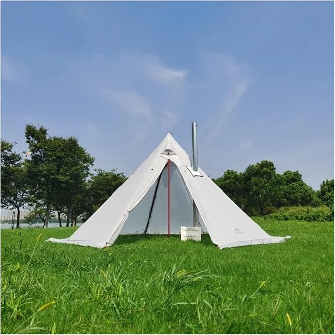 Three-Season Tent, New Pyramid Tent Set Camping Tent with Snow Skirt Hot Tent Hiking Backpacking Tent Outdoor Winter Tent 2 Sizes