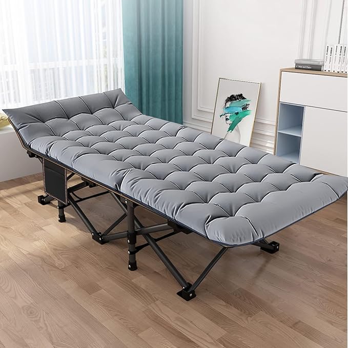 MOPHOTO Oversized Folding Camping Cot for Adults, 78" x 32" XXL Heavy Duty Sleeping Cots for Adults Portable Sleeping Bed Outdoor Camp Cot with Mattress for Home Camp Office Nap
