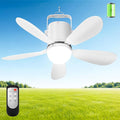 21” Ceiling Fan Light, Portable Battery Operated Gazebo Fan with Remote Control & Fast Charging Cable, Rechargeable Wireless Camping Fan Outside, for Outside Tent Porch Canopy Pergola RV