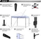 ABCCANOPY Patio Pop Up Canopy Tent 10x10 Commercial-Series (Ivory White)