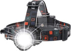 BORUIT RJ-2166 Super Bright LED Headlamp with White Light,3 Modes Adjustable Headlight Flashlight,IPX4 Waterproof Head Torch Great for Running, Camping, Hiking(Black)