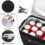 MOV COMPRA Tactical Lunch Bag for Men Expandable Double Deck Insulated Lunch Box Leakproof Large Capacity with MOLLE Water Bottle Pouch for Adults for Work Picnic Camping（Black）