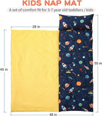 Bunnikins & Clover Toddler Nap Mat with Removable Pillow, Nap Mats for Preschool, Easy Clean Toddler Nap Pad for Kindergarten, Kids Sleeping Bag for Travel Camping