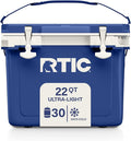 RTIC Ultra-Light 22 Quart Hard Cooler Insulated Portable Ice Chest Box for Drink, Beverage, Beach, Camping, Picnic, Fishing, Boat, Barbecue, 30% Lighter Than Rotomolded Coolers