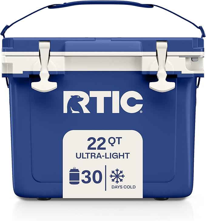RTIC Ultra-Light 22 Quart Hard Cooler Insulated Portable Ice Chest Box for Drink, Beverage, Beach, Camping, Picnic, Fishing, Boat, Barbecue, 30% Lighter Than Rotomolded Coolers