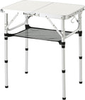 Folding Table Small, 24''L x16''W Camp Aluminum Table with Adjustable Height Legs, Indoor Outdoor Lightweight Portable Folding Aluminum Dining Table for Picnic Camping 2-Feet（10"/19"/27）