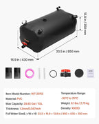 VEVOR Water Storage Bladder, 29.85 Gallon (113L) Water Storage Container Tank, 1000D PVC Thickened Soft Bag Bladder, Collapsible Portable for Garden Irrigation, Camping, RVs, Emergency Use - Black