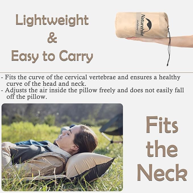 Naturehike Self-Inflating Single Spliced Camping Air Cushion, Ultralight Sleeping Pad with Pillow, Compact Inflatable Portable Sleeping Mat for Backpacking Hiking Car Traveling Beach Tent (Blue)