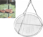 20-Inch Large Cooking Grill Basket with Chain for Outdoor Campfire Swing Grill