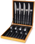 Cutlery Set 16 Piece Elegant Life Stainless Steel Flatware Silverware Service for 4 Knife Fork Spoon Set Ideal for Home/Camping/Party Easy C