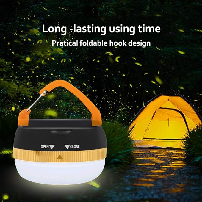 2 Pack LED Camping Lantern ,Portable Tent Light with Retractable Hook and 5 Light Modes,Best for Adults and Kids