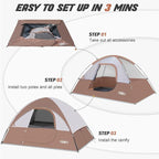 Camping Tent 2-4 Person, Waterproof Windproof Tent with Rainfly Easy Set up-Portable Dome Tents for Camping…