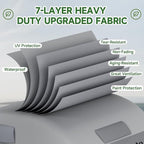Umbrauto Teardrop Travel Trailer Cover Fits 10'-12' Trailers, 7 Layers Top Heavy Duty Waterproof Camper Cover with Windproof Strap for R-Pod Trailers, Clamshell Trailers