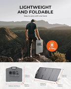 BigBlue 150W Portable Solar Panels with Kickstands, IP68 Waterproof Solar Charger with MC-4/XT60 for Power Station, 25% Conversion Efficiency, Camping Essentials, Foldable Solar Panel for RV Life