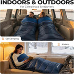 Cotton Flannel XXL Sleeping Bags for Adults Cold Weather Camping Sleeping Bag for Adults Kids Teens with Compression Sack,Camping Gear for Traveling,Hiking,Climbing,Outdoor,Indoor