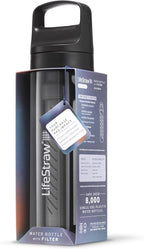 LifeStraw Go Series – BPA-Free Water Filter Bottle for Travel and Everyday Use, Removes Bacteria, Parasites and Microplastics, Improves Taste, 22 Ounce, Nordic Noir