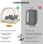 EighteenTek® Pod All Weather Sports Tent with Attached Floor, Instant Outdoor Bubble Tent, Rainproof Camping Sun Shelter for Sports Events Camping Fishing Cheering 1-4 Person
