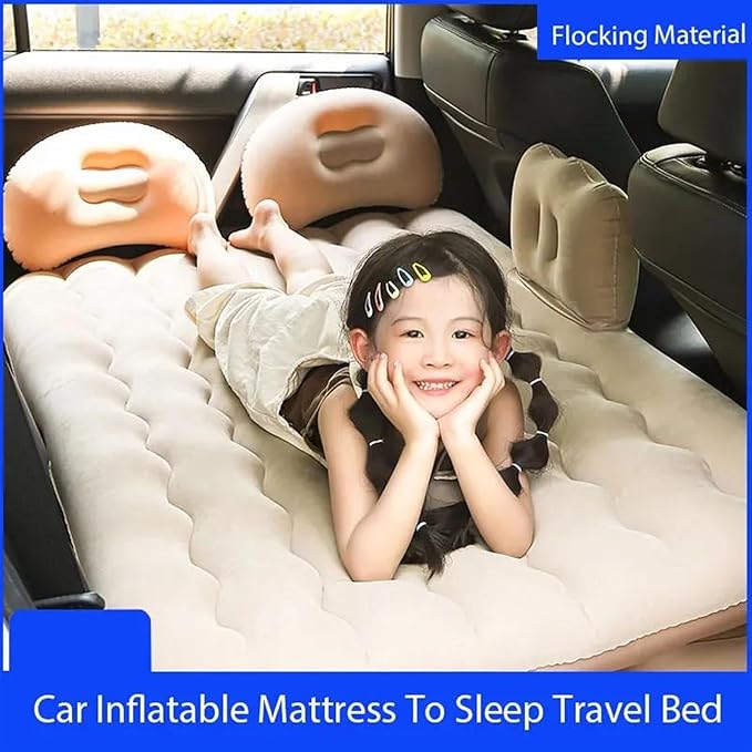 Camping Inflatable Mattress, Car Inflatable Bed, Automatic Pump Air Mattress, Portable Sleeping Mat, Long-Distance Travel Comfort Accessories (Black)