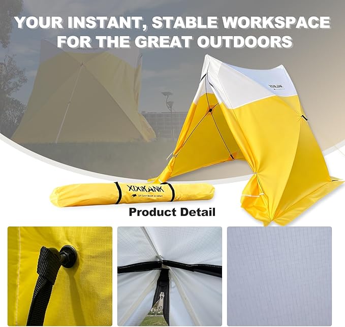 Instant Pop-Up Emergency Shelter, 30-Second Setup All-Weather Work Tent for Disaster Relief, First Aid, Outdoor Survival & Worksites, Waterproof & Windproof 6.6ft x 6ft x 6.2ft