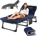 Slsy Sleeping Cots for Adults, 5-Position Folding Chaise Lounge Chairs Outdoor, Portable Folding Bed Cot Lounge Chair for Beach Lawn Camping Pool Sun Tanning