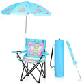 Kids Beach Chair with Umbrella Child Folding Chair Umbrella with Universal Clamp for Children Beach Camping Patio Garden Outdoor Lawn Pool Travel Indoor