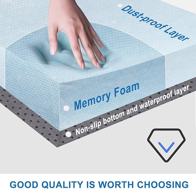 Extra Thick Memory Foam Camping Mattress - 72" x 24" Portable Sleeping Pad for Adults, Folding Camping Bed Mat, Lightweight Cot Mattress Topper for Outdoor, RV, Travel & Backpacking