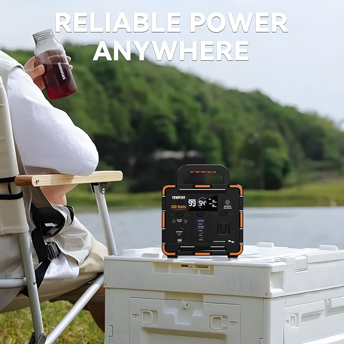 300W Portable Power Station, Solar Generator 259Wh, 70,000mAh LiFePO4 Battery with 65W USB-C PD&Pure Sine Wave AC, Solar Charging for Camping,Home,Emergency Power(SOS Light & LCD Display)