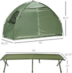 Single Person Camping Cot Tent Combo, Off-Ground Raised Bed for Backpacking