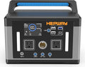 Portable Power Station 1500W Surge, Lightweight Camping Essential Solar Generator, w/ 2 120V Pure Sine Wave AC Output, Power Bank with Multiple Ports for Home Use/Emergency Backup/Road Trip