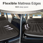 SUV Air Mattress, Double-Sided Thick Flocked Car Air Mattress with Built-in Pump & Pillow, Complete Sleeping Accessories for Auto Camping & Road Trips（Dark Coffee）