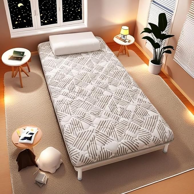 Single Double Floor Mattress, Soft Futon Portable Roll Up Folding Sleeping Pad for Home Camping Sofa Dormitory Multiple Sizes.