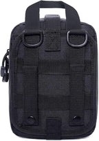 Molle medical pouch ifak bag first aid kit tactical pouch empty emt med belt pouch rip away small rescue trauma pouches (Black)