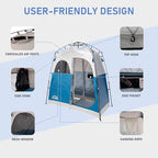Instant Camping Shower Tent, Privacy Shelter, Portable Outdoor Sun Shelter for Camping Beach Hiking Fishing, 1 Room/2 Rooms
