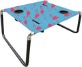 Neso Beach Table - Lightweight, Portable and Foldable Table for Beach, Camping and Outdoor Adventures - Stable Surface - with Cup Holder for Drinks and Phone Pockets - Flamingos