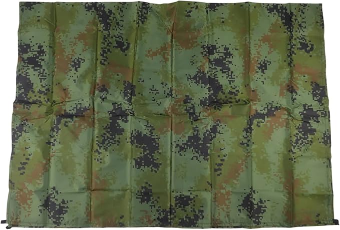 Tent Tarp for Camping - Rain Shelter with 6 Tie Points, Hiking Tarp with Tie Points, Backpacking Rain Fly, Beach Shade Tarp, Picnic Ground Cover, 100x145cm, 210T Polyester(Camouflage)