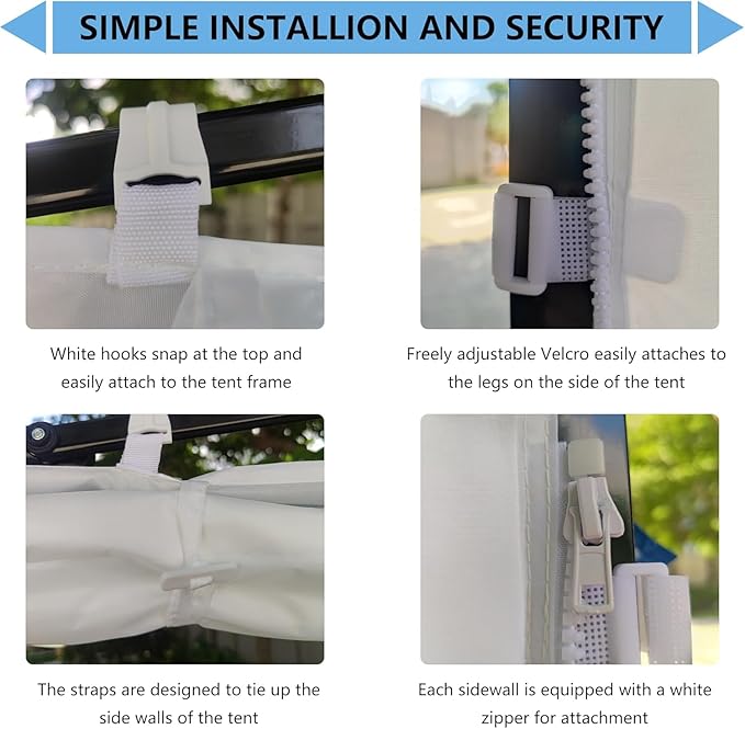Joramoy Instant Canopy Sunwall 10×10 for Pop Up Canopy, Waterproof, UV Protection Canopy Sidewall, 1 Pack Straight Leg Canopy Side Panels Only（10×10, White)