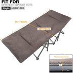 REDCAMP Folding Cot Pads for Sleeping Extra Thick, Soft Comfortable Velvet & Corduroy Cotton Camping Cot Mattress Pad for Backpacking Hiking, Black Blue Brown Grey 75x30 inches