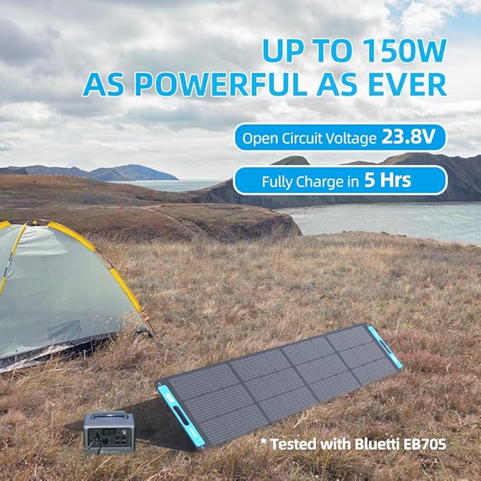 XTAR SP150 150W Portable Solar Panel for Power Station, Foldable Solar Charger with Adjustable Kickstand, Highly Efficient Panel for Outdoor Camping RV Off Grid System
