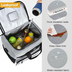 MIER 30L Extra Large Soft Cooler Bag with Bottle Opener for Camping Beach BBQ Grocery Golf Leakproof Picnic Lunch Bag, Collapsible, Top Flip Lid, 45Can (Grey)
