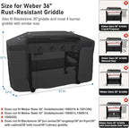 Griddle Cover for Weber/Blackstone 36" Griddle,600D Heavy Duty Rip-Proof Material Flat Top Grill Cover,Waterproof UV and Fade Resistant Grill Cover with Straps for Camp Chef and More 4 Burner Griddle