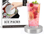 Small Ice Packs for Lunch Boxes, Stainless Steel Round Cold Packs for Cooler, Reusable Long Lasting Freezer Packs, Multi Use Cooler Accessories for Camping and Pain Relief (1 Pack)