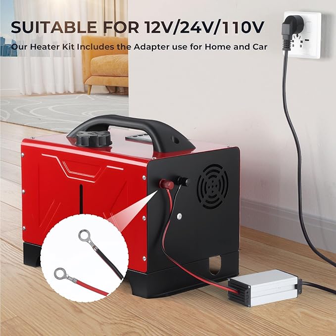 8KW Diesel Heater 12V/24V/110V All in One,diesel heater 12v Come with APP Control, Remote Control and LCD Display,Air Diesel Parking Space Heater for RV Truck Boat Car Home Tent Bus