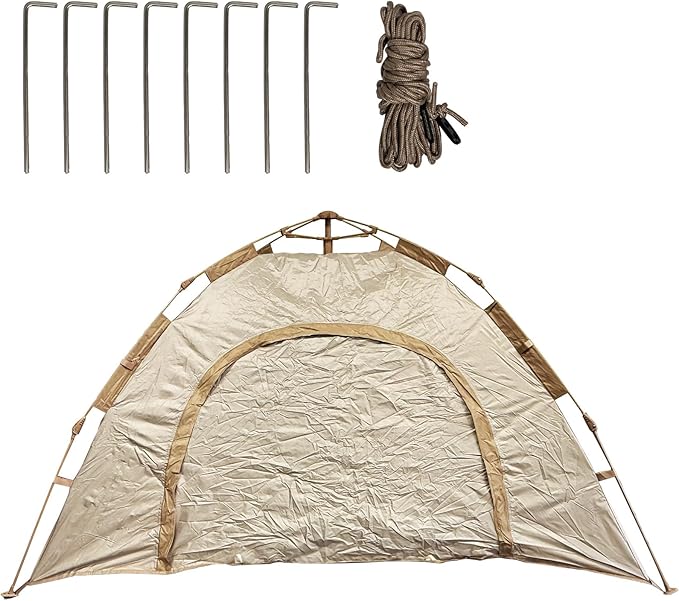 WiseLife Tent with Ropes, Compact Setup for Backpacking Outdoor Activities, Forest Campsites and Beach Camping Outdoors, Beige