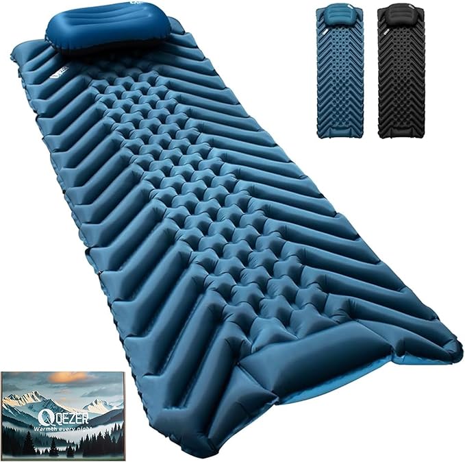 Ultralight Backpacking Sleeping Pad for Camping, with Inflatable Neck Camping Pillow, Lightweight Inflatable Sleeping Pad for Adults, Portable for Hiking, Car Travel - Durable & Comfortable