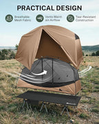 Gonex Camping Tent Cot for Adults, 1-Person Off-Ground Folding Portable Easy Set-up Tent Cot Combo for Hiking, Backpacking, Car & Motorcycle Camping(31.5" W X 78.7" L)-Khaki