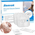 Senvok Butterfly Bandaids for Wound Closure, 2 Pcs Zip Stitch Wound Closure Strips, Surgical Laceration Repair Without Sew - Quick Clot - Emergency Wound Closures Device (PU)