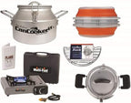 CanCooker Camping Cookware Outdoorsman Kit | Portable Multifuel Stove, Steam CanCooker Jr, Pot Rack, 9 x 19 Plank, & Black Handle Covers